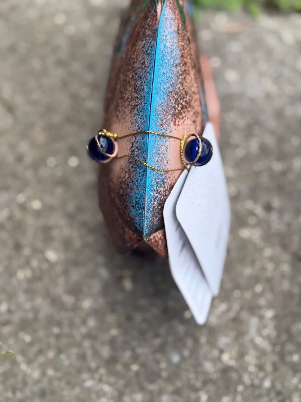 Fish solar LED solar light - Green and Copper
